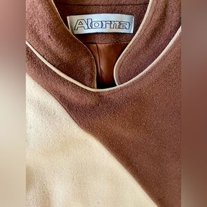 Vintage Alorna 100% Wool Coat With Attached Scarf